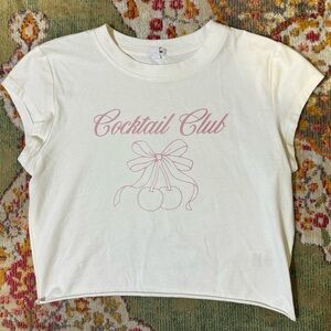 Garage Cocktail Club Coquette Cherry Bow Baby Tee